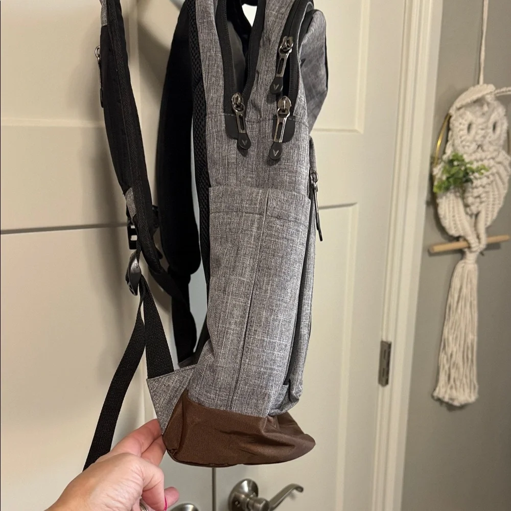 Bondka Stylish Gray and Brown Backpack like new
